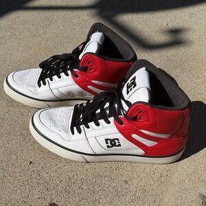 Vintage DC Red and White High-Top Sneakers